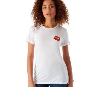 143 Tees Bisous Lips Tee White - New with tags